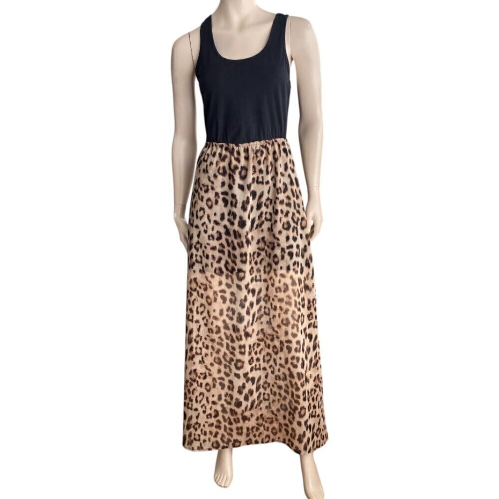 Wallflower Leopard Maxi Racerback Dress Sz M